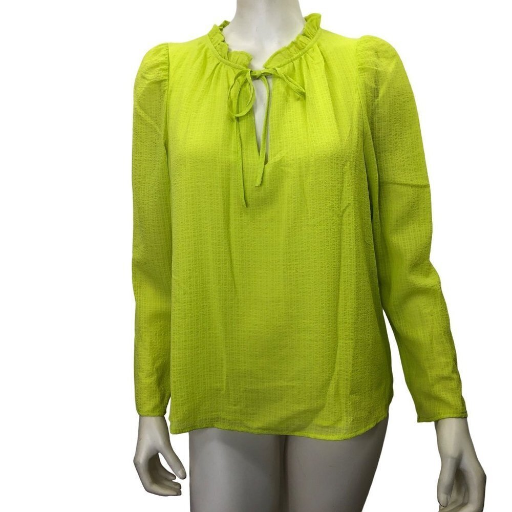 $79 CALVIN KLEIN Checked Pattern Tie-Neck‎ Top SZ XL NEW WITH TAG